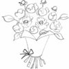 Dessin de bouquet de pivoines locales